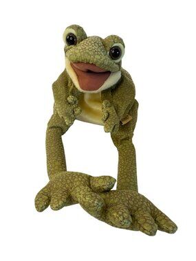 Folkmanis Funny Frog Puppet Long Silly Legs Stuffed Animal Toy 11" Pretend Play